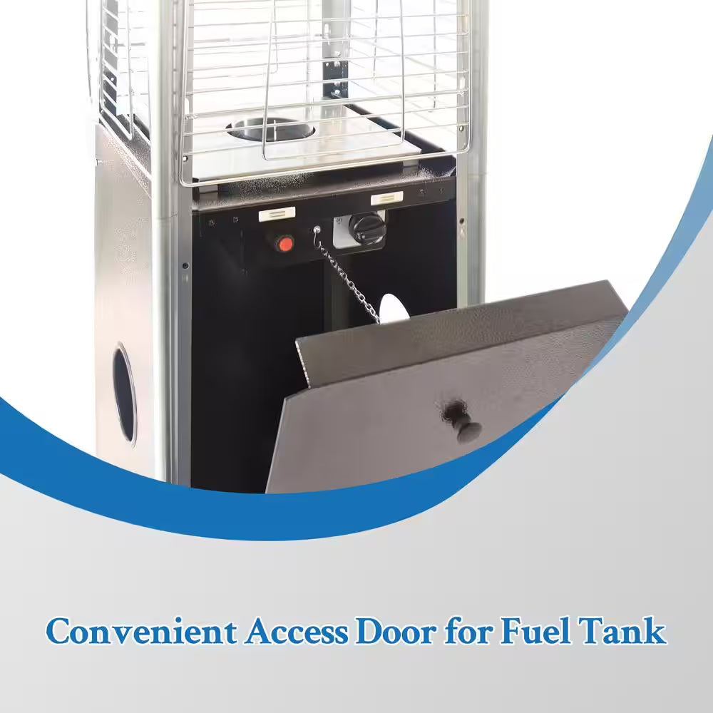 Outdoor 40,000 BTU Brown Propane Heater, Steel Pyramid Flame Heater