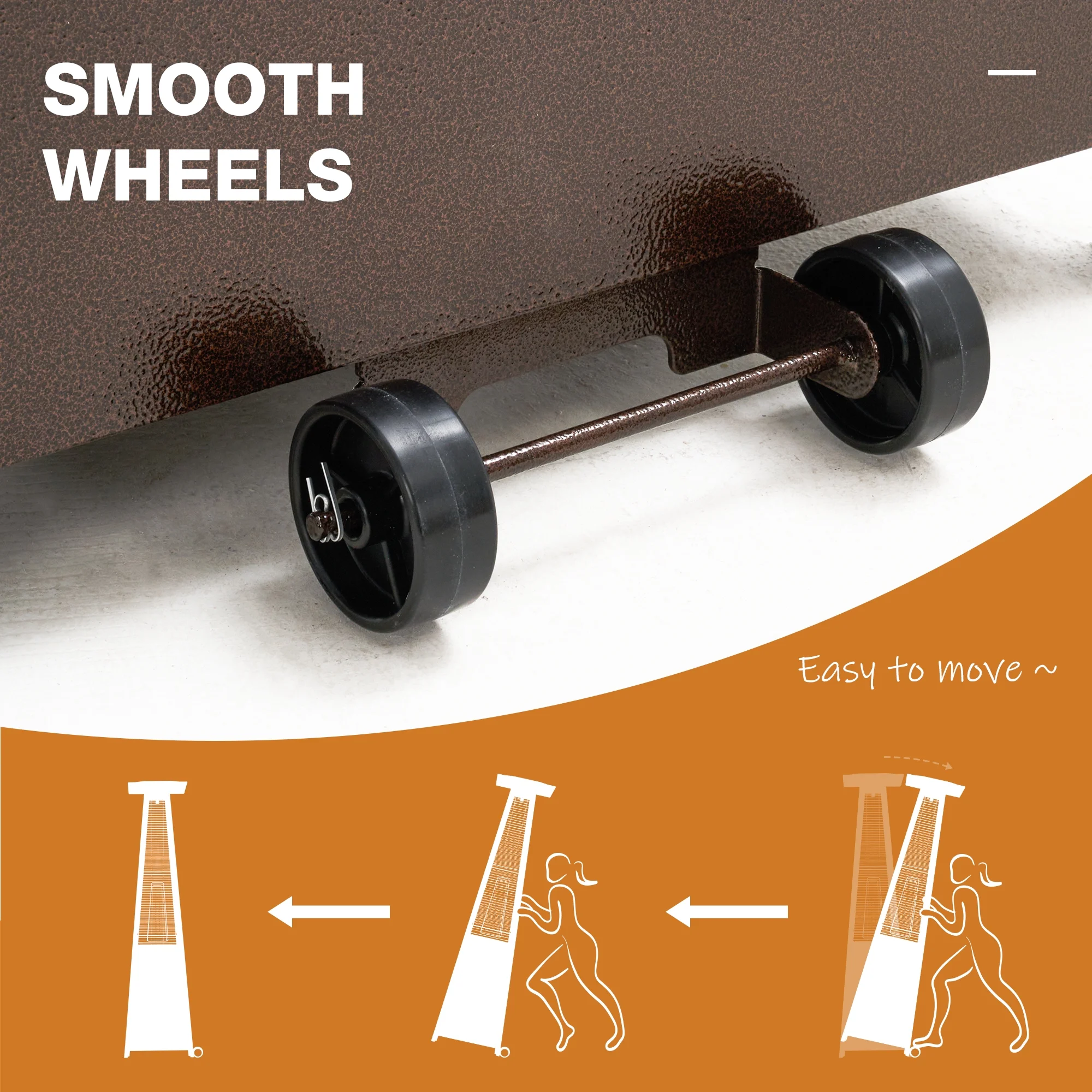 Patio Heater, 48000 BTU Outdoor Pyramid Patio Heater for Outdoor Use, Bronze