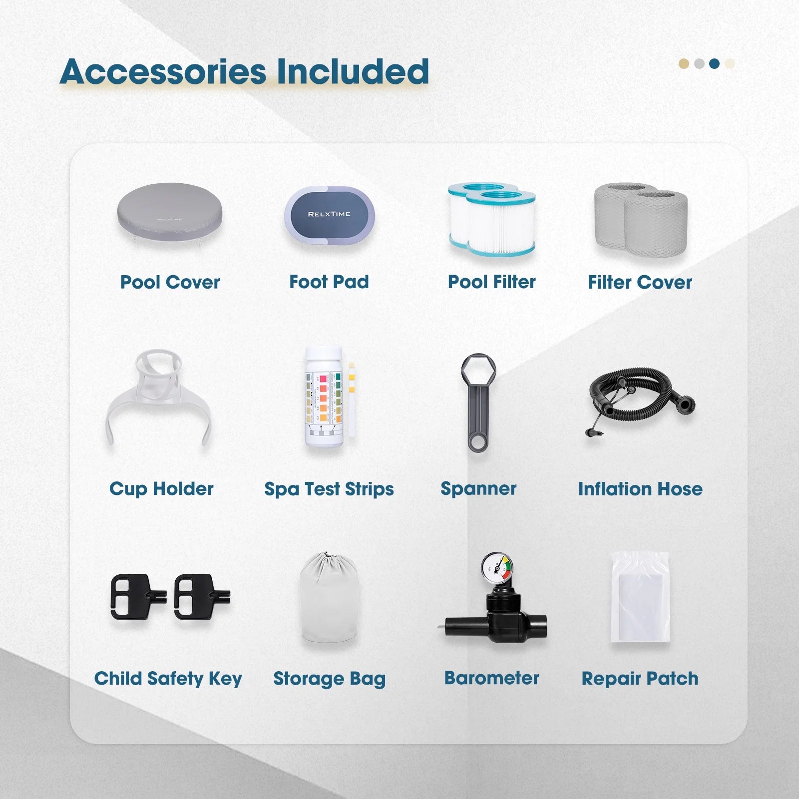 Portable Outdoor Spa, 4-6 Person Inflatable Hot Tub, Square Pool with 130 Massage Jets, 104°F